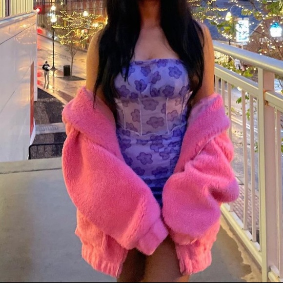 Pink Fuzzy Teddy Jacket Coat - Picture 3 of 7